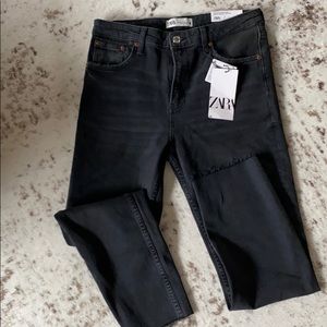 Zara slim leg high rise jeans